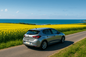 une voiture qui roule paisiblement